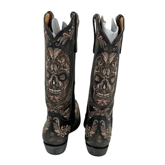 NWOB Old Gringo Dulce Calavera Skull Embroidered Leather Cowboy Boots - Picture 7 of 9